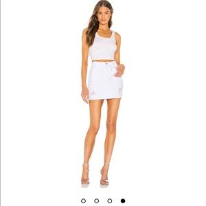 Solare Denim Mini Skirt - Superdown L white